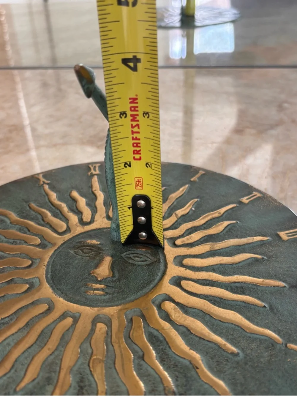 Brass Vintage 1992 Aged Patina Sundial Garden Decor Eclectic Unique Celestial - Picture 12 of 12